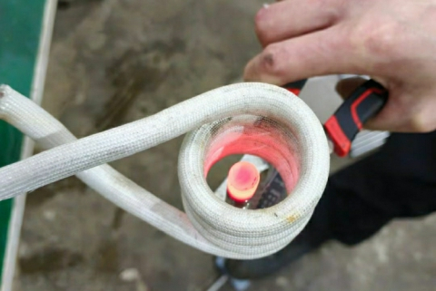 高频退火 高频感应加热器烧红退火视频